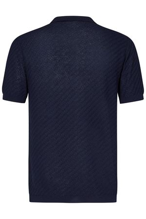 Polo in maglia crêpe cotone blu LOW BRAND | L1MSS256722E044